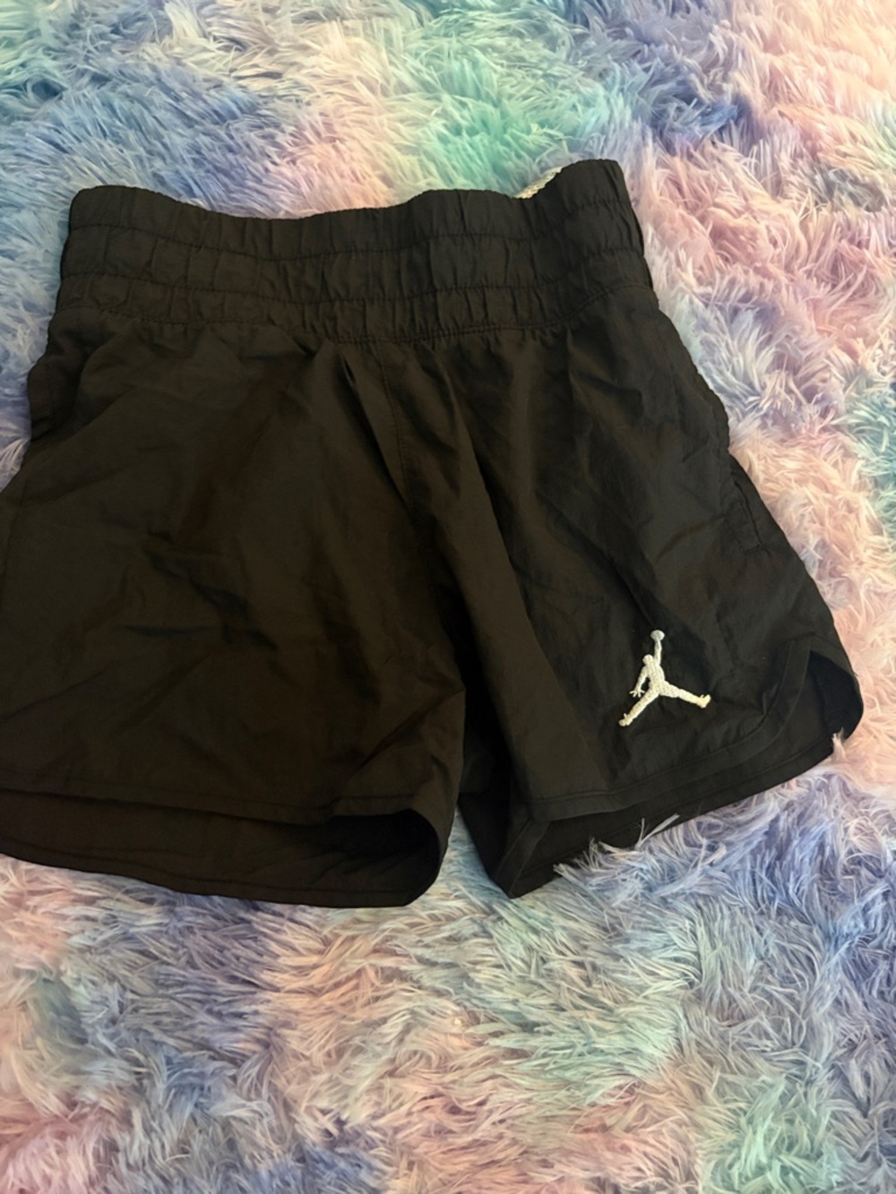 Jordan Black Athletic Shorts with White Jumpman Logo